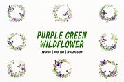 Purple and Green Wildflower Wreath, an Object Illustration by New-School-Wave (Thumbnail 1 of 5)