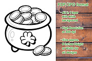 St. Patrick Black & White Clipart, a Seasonal Illustration by V Design Creator (Thumbnail 8 of 8)