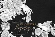 Regency flowers hand-drawn clipart, a Decorative Illustration by Depiano (Thumbnail 1 of 10)
