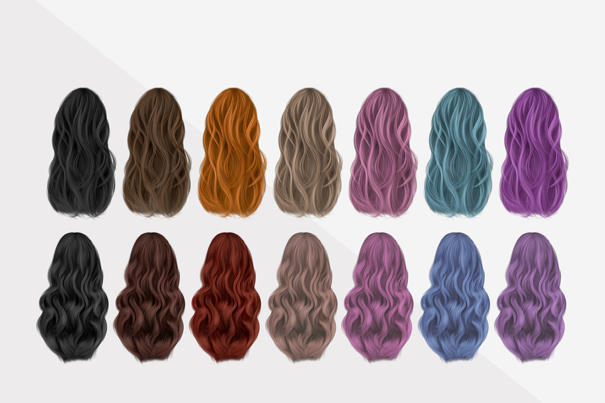 70 Hand Drawn Women's Hair Bundle, an Illustration by Type Maven (Photo 5 of 7)