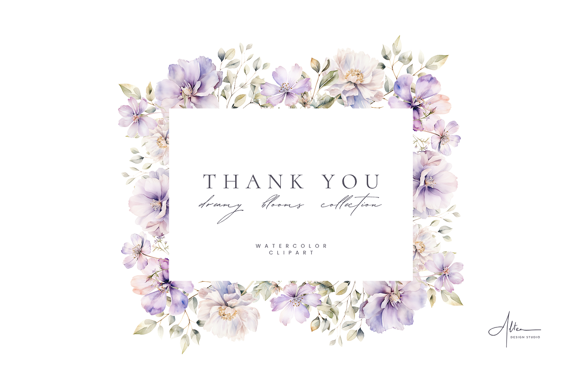 Dreamy Florals Watercolor Clipart, a Decorative Illustration by Altea Design Studio (Photo 19 of 19)
