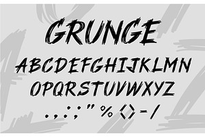 Grunge Brush Font. Alphabet With