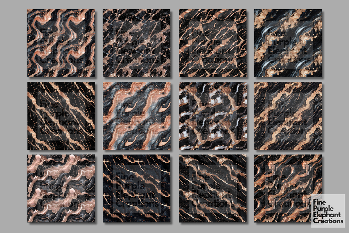 Black Rose Gold Marble Texture, a Pattern Graphic by Fine Purple Elephant (Photo 5 of 5)