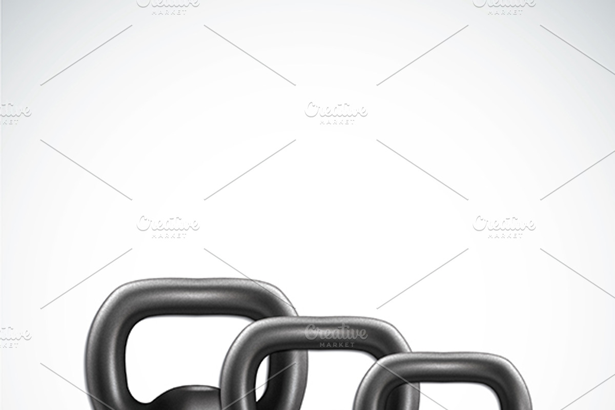 Realistic classic kettlebells, an Illustration by gigello