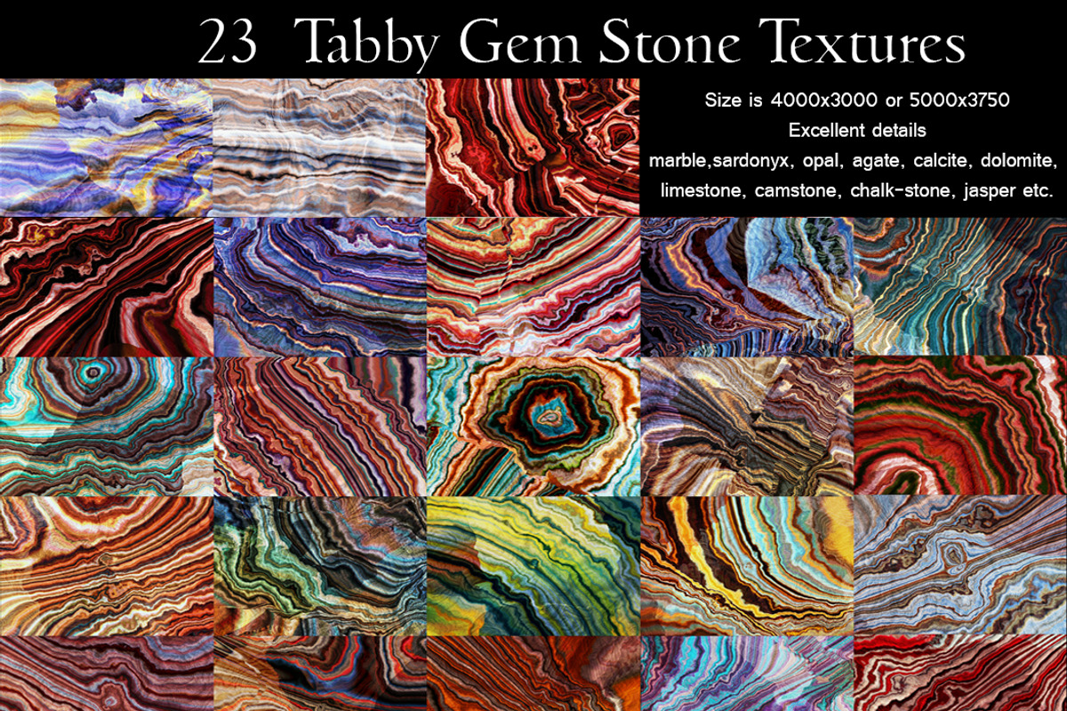 23 Tabby Onyx Gem Stone Textures, a Texture Graphic by Kseniya-Omega (Photo 1 of 5)