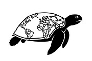 World Map Sea Turtle Bundle, an Illustration by Gaye Art (Thumbnail 14 of 31)
