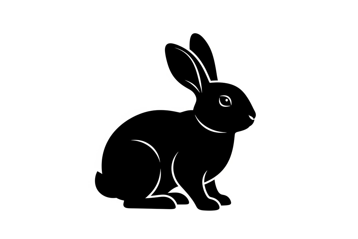 Cute Rabbit Silhouette Vector Bundle, an Illustration by yasushie (Photo 47 of 51)