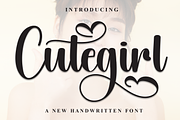 Cutegirl | Script Font, a Handwritten Font by Scratchones (Thumbnail 1 of 9)