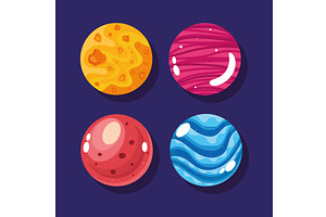 Four Universe Space Icons