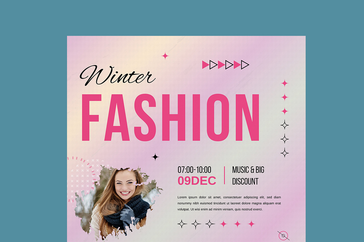 Winter Fashion Flyer Layout, a Flyer Template by MightyDesign (Photo 4 of 8)