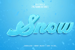 Snow 3D Editable Text Effect Style