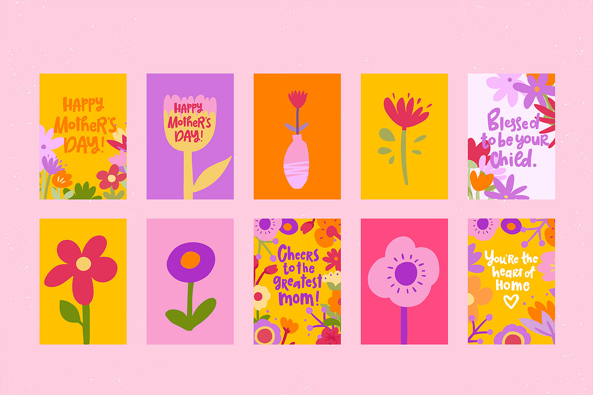 Mother's Day Cards, a Decorative Illustration by ShooShooShop (Photo 8 of 14)