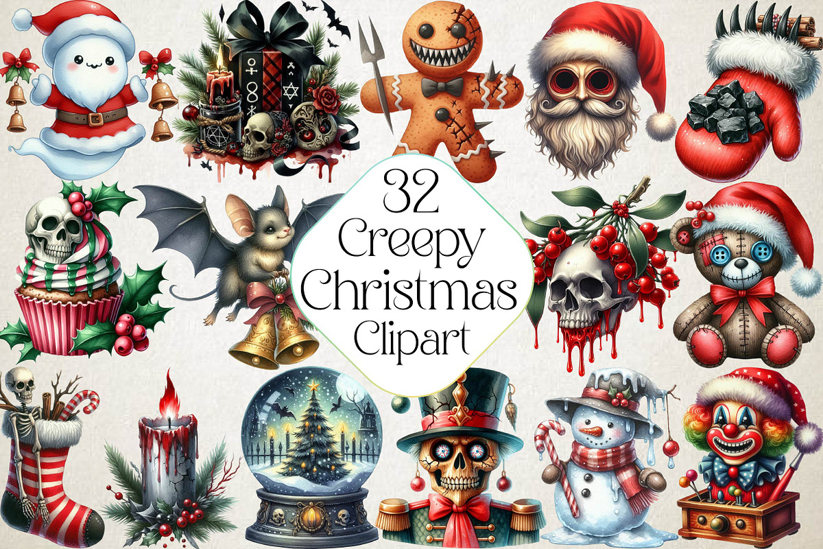 Creepy Christmas PNG, an Illustration by DreamPrint404 (Photo 1 of 4)