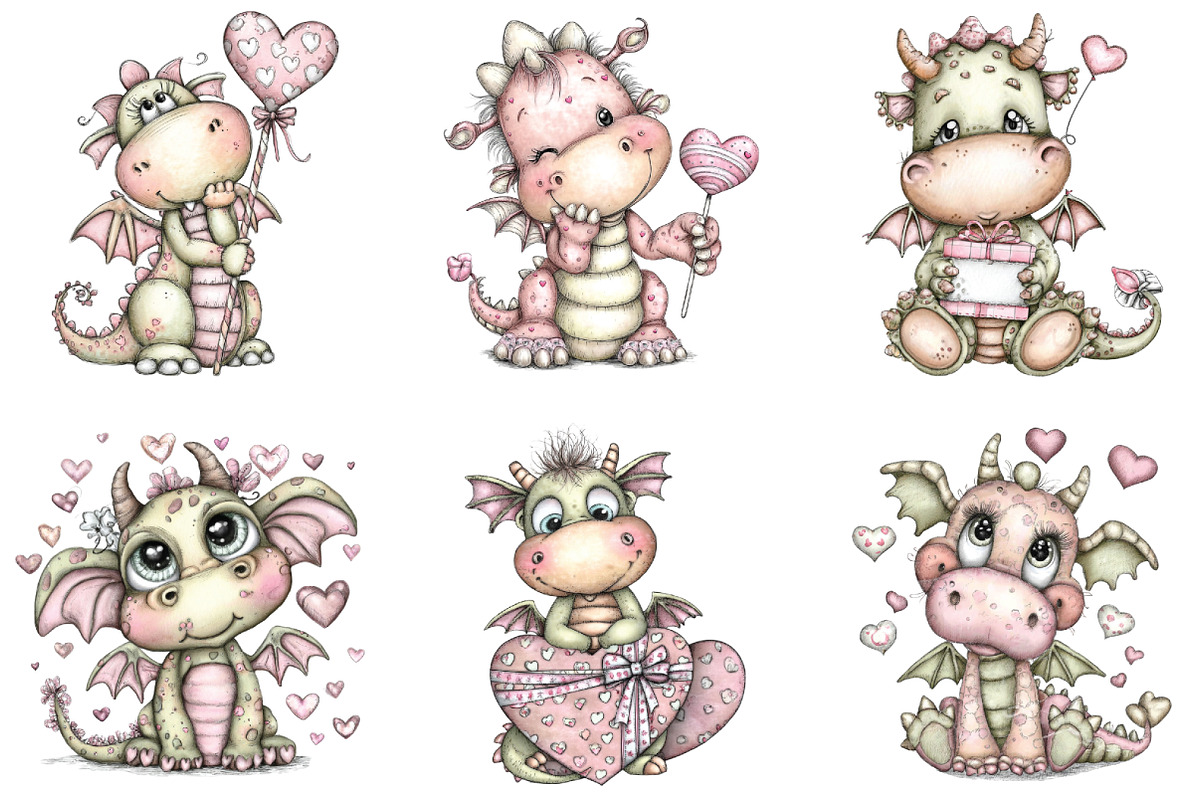 Whimsical Valentine Baby Dragon PNG, a Graphic by CraftArtStudio (Photo 6 of 6)