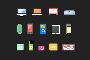 12 Flat Apple Product Icons, an Icon by Creative VIP