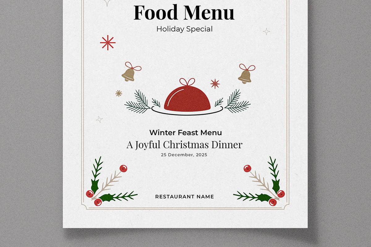 Christmas Food Menu for Restaurants, a Flyer Template by MightyDesign (Photo 3 of 8)