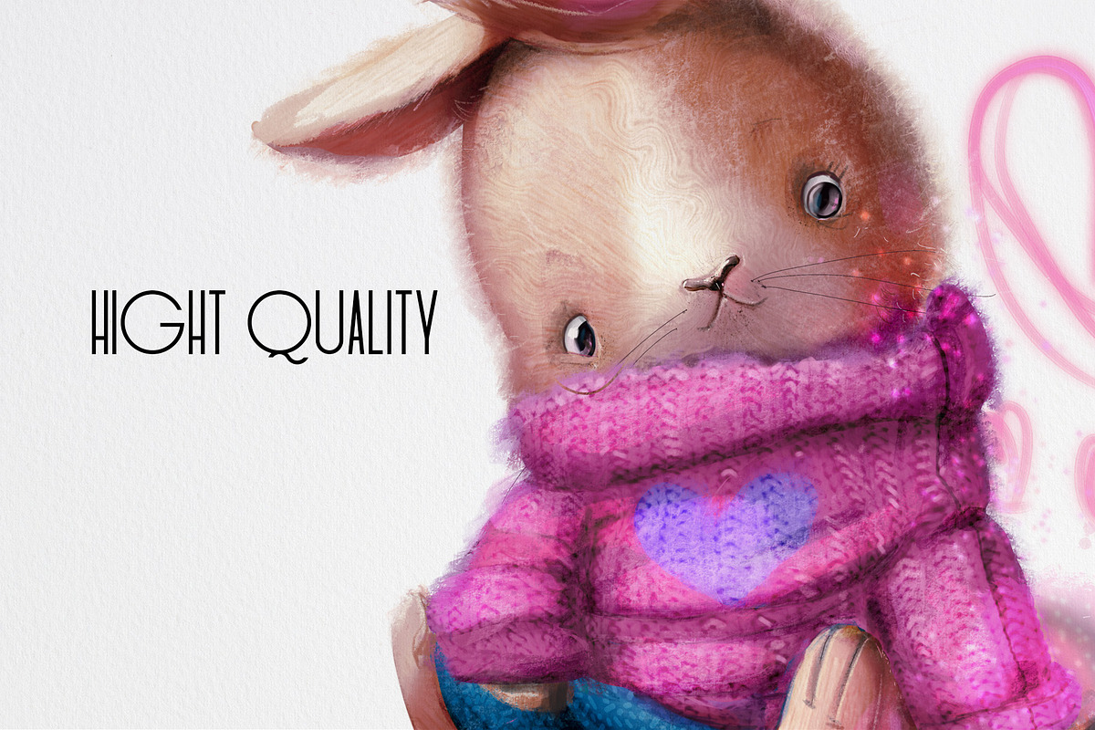 Fluffy Hares, an Animal Illustration by Eve Farb (Photo 4 of 4)