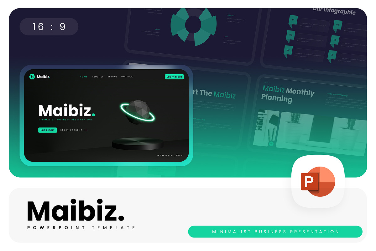 Maibiz – PowerPoint Template, a Presentation Template by Ermedia Studio (Photo 1 of 8)