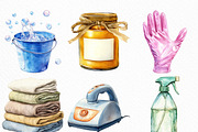 Watercolor Housekeeping Clipart, an Illustration by Craft Nest (Thumbnail 4 of 6)
