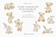 Teddy Bear & Bunny Watercolor spring, a Decorative Illustration by Grace Noboa Illustrations (Thumbnail 11 of 14)
