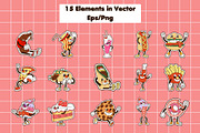 45 Fast Food Characters Illustration, a Food Illustration by Andres M Rodriguez (Thumbnail 5 of 5)