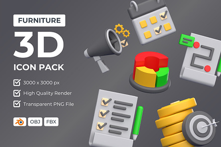 Business Plan 3D Icon Pack, an Object 3D Model by Rishsketch