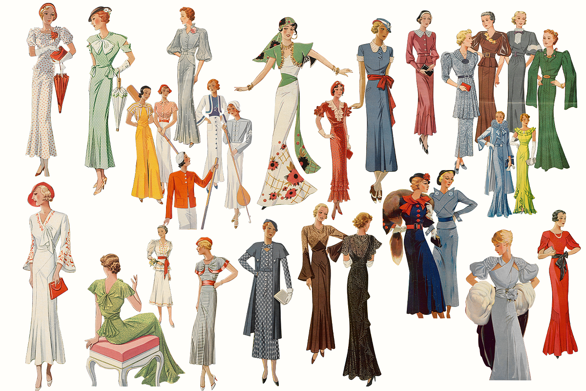 90+ Vintage Fashion Ladies Clipart, a Person Illustration by Lilithcollageart (Photo 11 of 12)