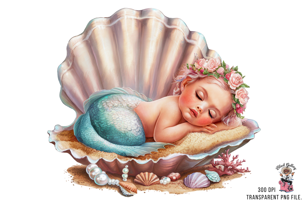 Mermaid PNG, Sea Shell PNG Bundle, a Graphic by Clipart Bloom (Photo 6 of 14)