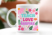 Boho Floral Teacher Love Inspire SVG, an Object Graphic by EllaMaiyaali (Thumbnail 5 of 5)