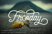 Freeday Script & Sans Font, a Script Font by Aktab Studio (Thumbnail 1 of 15)