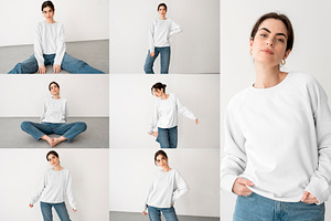 Woman Sweatshirt Mockup Bundle