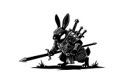 Warrior Bunny Knight Silhouette, an Illustration by jahid234 (Thumbnail 23 of 49)