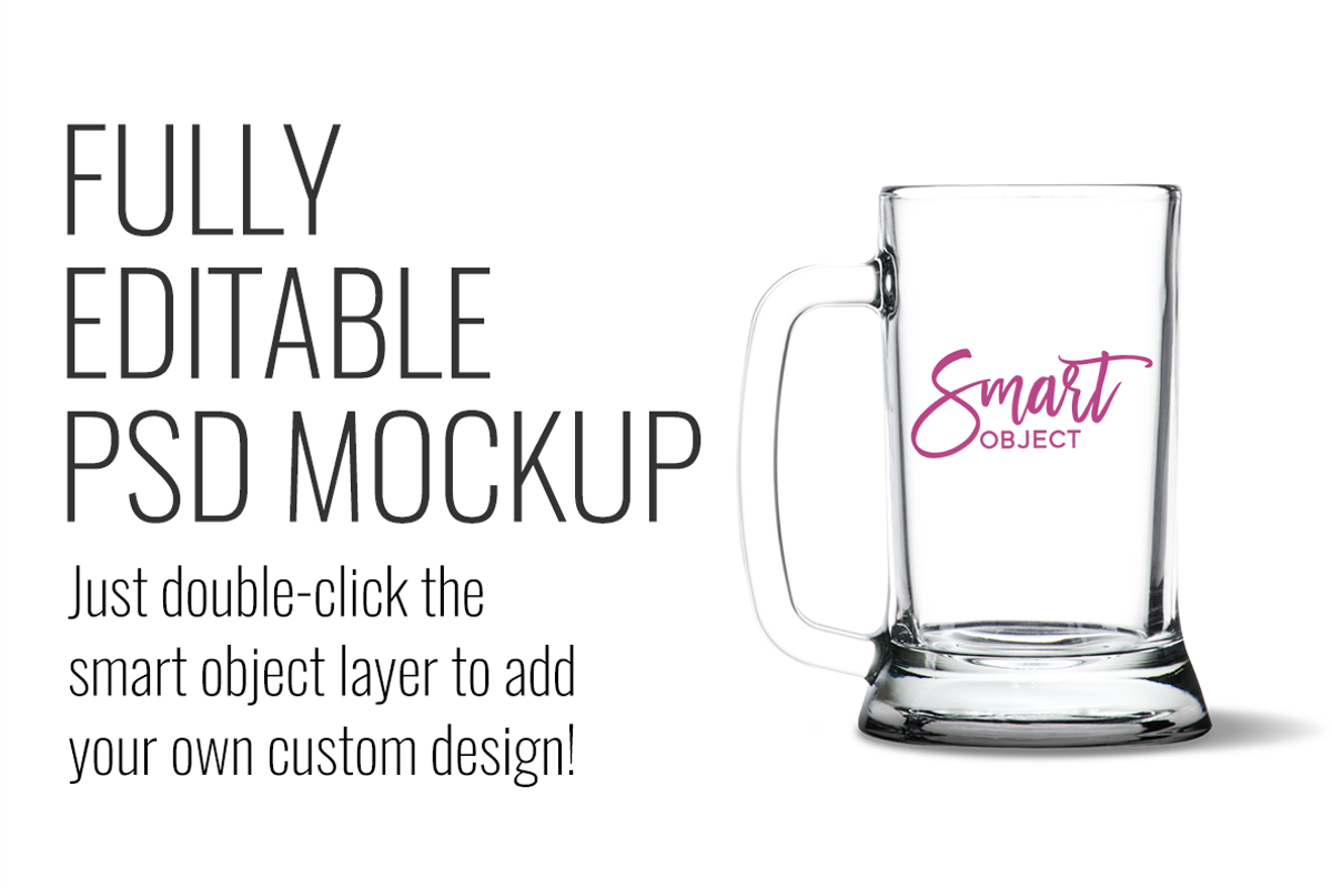 Beer Stein Mockup Template PSD, a Product Mockup by SarahDesign (Photo 3 of 3)