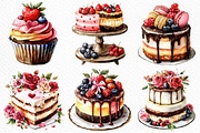 Watercolor Bakery Clipart, an Illustration by Craft Nest (Thumbnail 6 of 8)