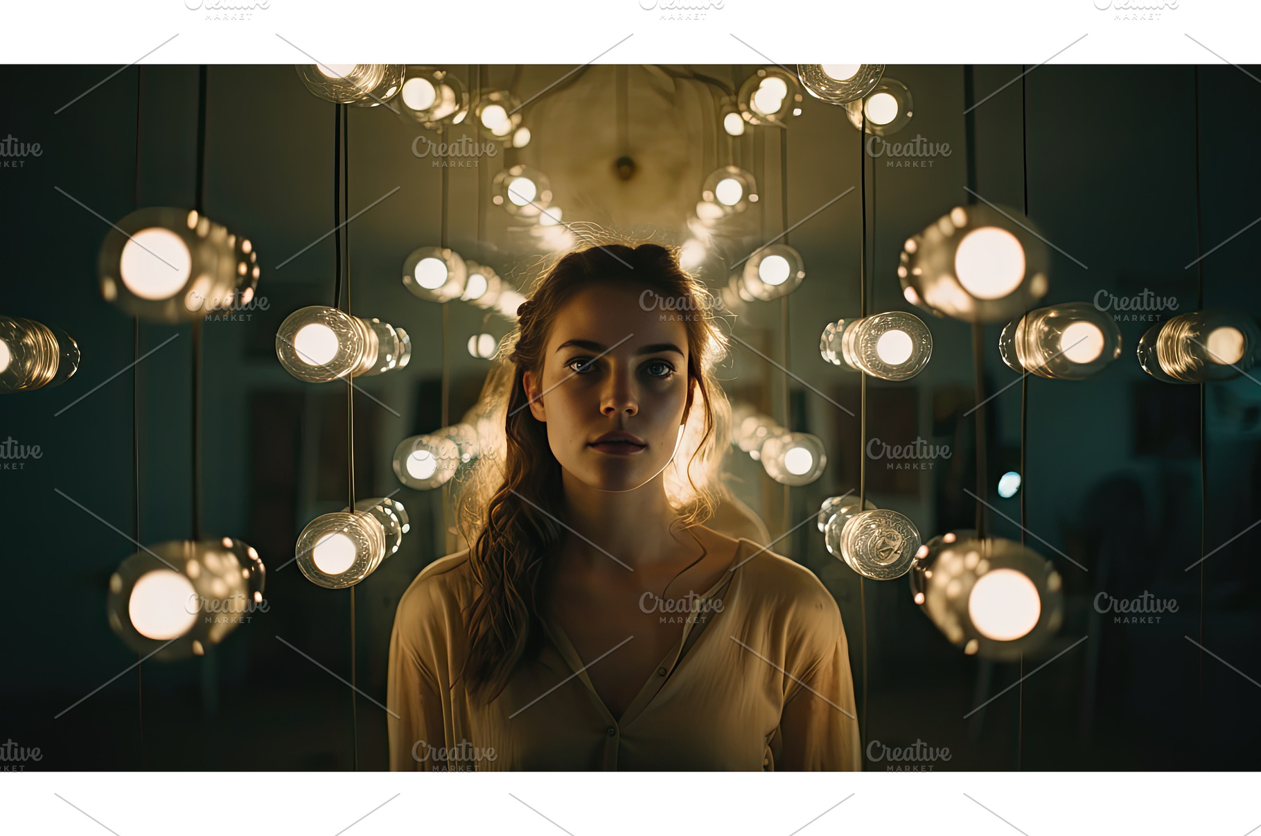 halo woman light ai generated, a Beauty & Fashion Photo by pikepicture