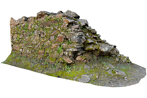 Old Mossy Stone Half Wall