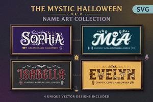 Mystic Halloween Name Art SVG Pack