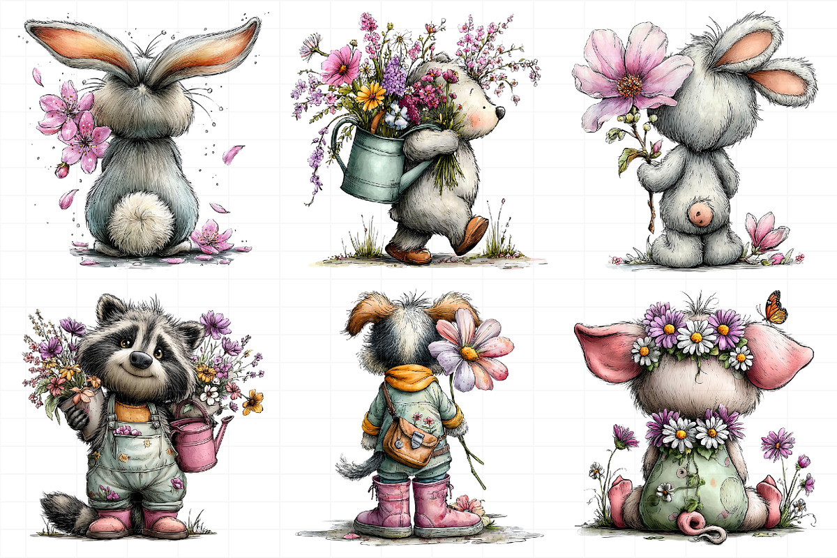 Spring Back View Animal Clipart, an Illustration by Daily.Designs (Photo 4 of 8)