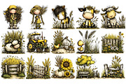 Whimsical Wheat Farm PNG, a Seasonal Illustration by Nicolle's Colorful Art (Thumbnail 2 of 4)