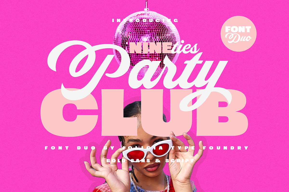 Nineties Party Club | Retro Font Duo, a Script Font by Jolicia Type (Photo 1 of 16)