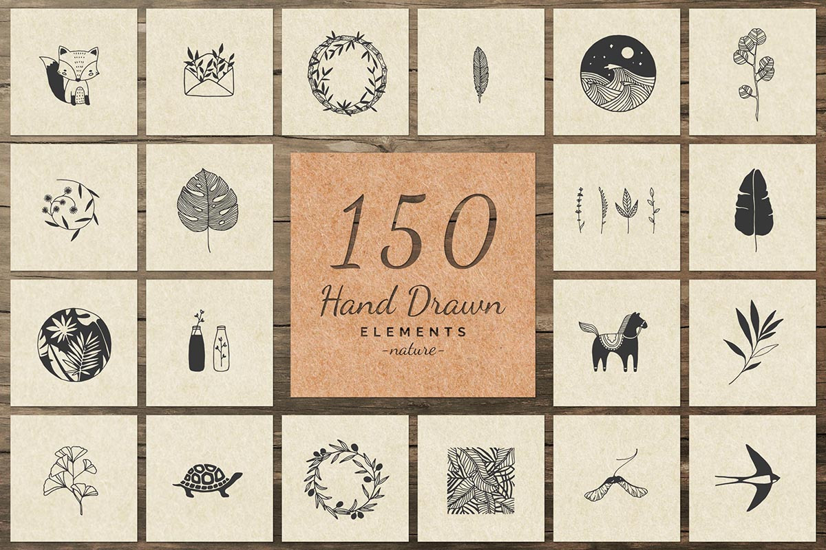 2000 Hand Drawn Elements, an Animal Illustration by Michael Rayback Design (Photo 3 of 29)