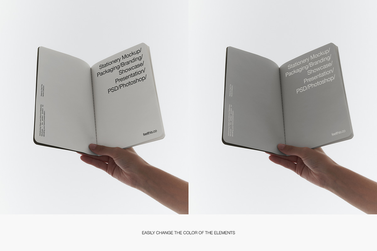 Stationery in Hands Mockups, a Books & Magazine Mockup by Feel This (Photo 6 of 9)