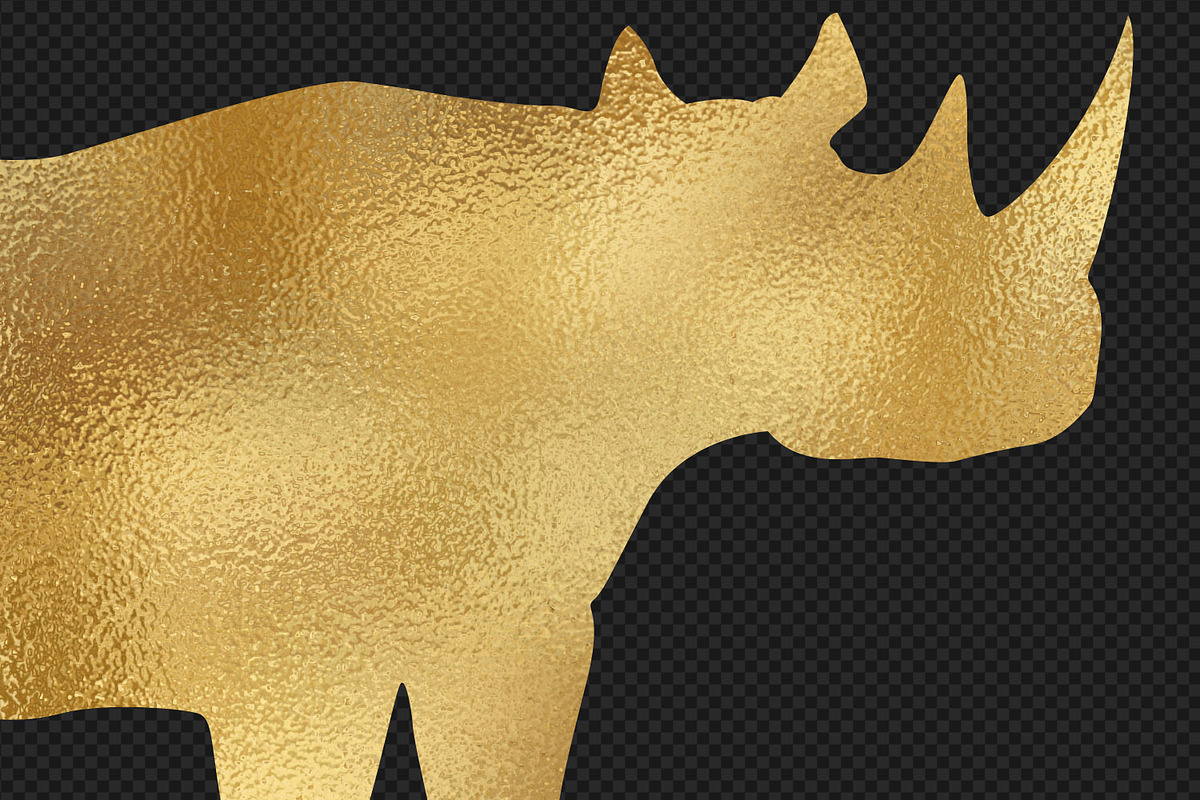 Gold Foil African Animals Clipart preview 3