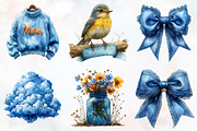 Cute Sky Blue Mother's Day Cliparts, an Illustration by RobertsArt (Thumbnail 2 of 7)