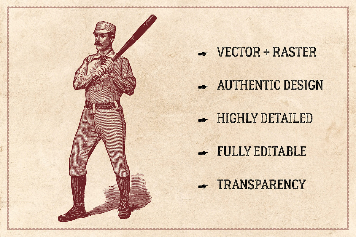 42 Vintage Sports Illustrations, a Sport Illustration by Brigantine Designs (Photo 2 of 5)