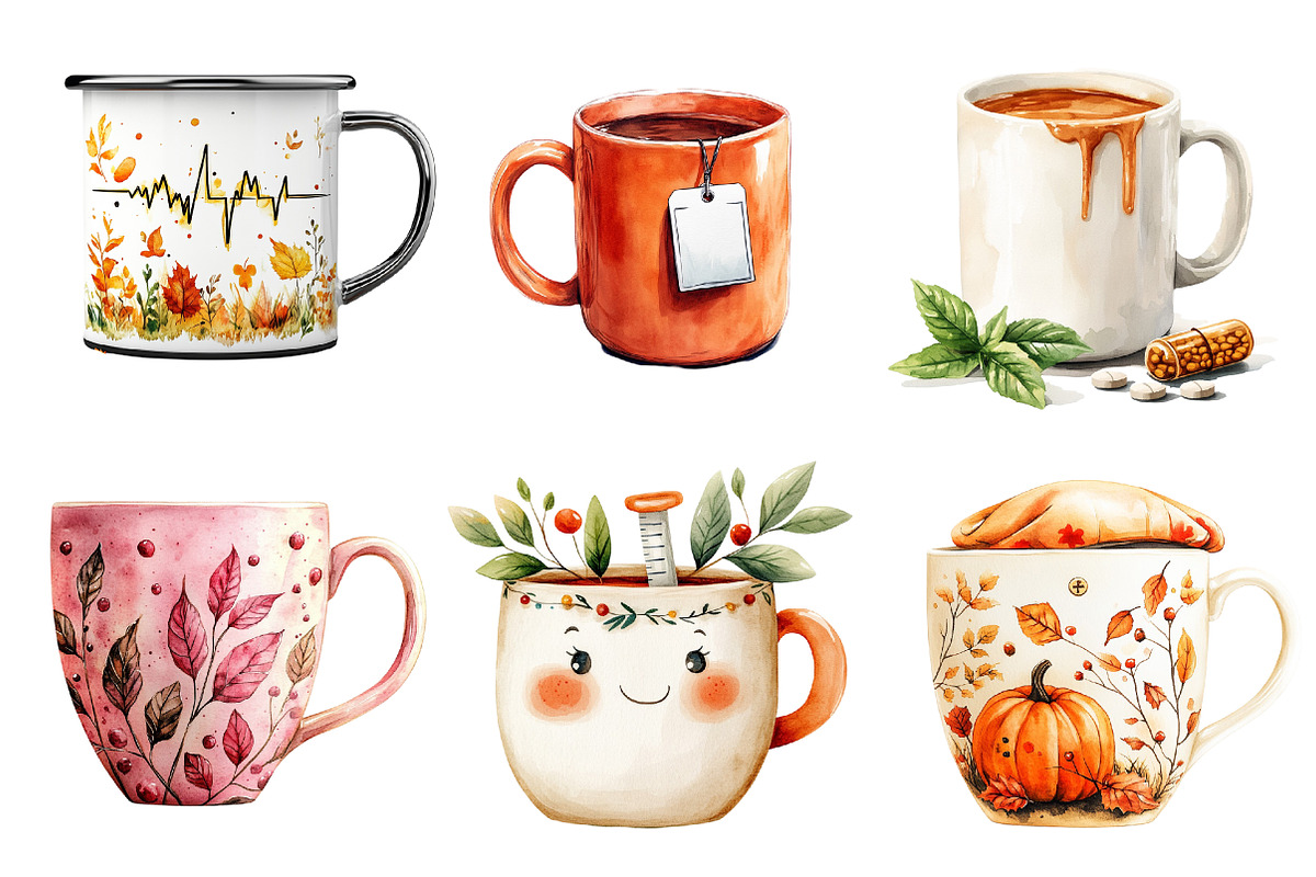 Nurse Fall Harvest Coffee Mug png, an Illustration by CreationArt (Photo 2 of 5)