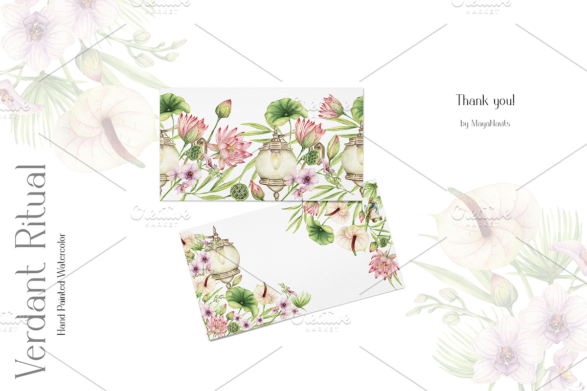 Watercolor Verdant Ritual Collection, a Decorative Illustration by MayaNavits (Photo 12 of 13)
