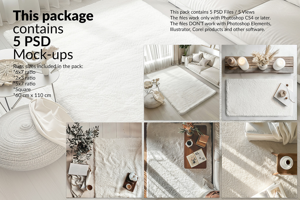 Fluffy Rugs Mockups, a Household Mockup by mock-ups