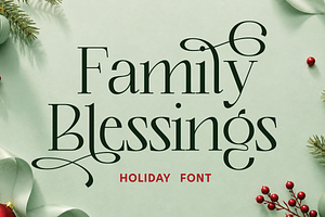 Christmas Font - Family Blessings, a Serif Font by Mozatype