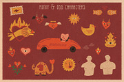 Retro Valentine clipart and graphics, a Decorative Illustration by Paper Cherry (Thumbnail 2 of 23)